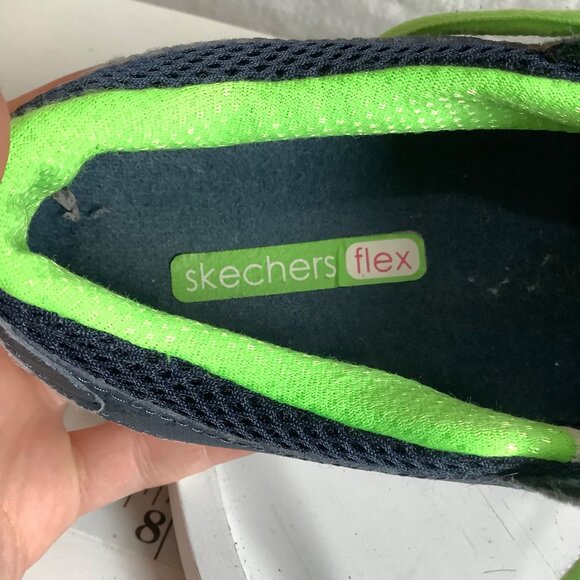 Skechers Flex Athletic Shoes Sneakers Women Size 8 Style 22128 Black Neon Green - Picture 7 of 7